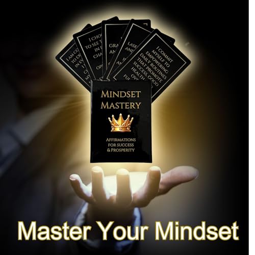 Because I'm Happy Mindset Mastery Positive Affirmation Cards for Success and Prosperity, Motivational Cards with Empowering Actions, Money Mindset, Productivity, Self Care for Men and Women