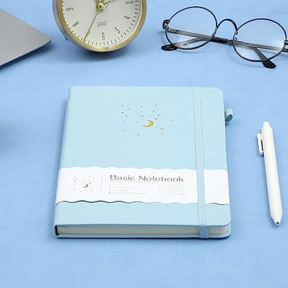CAGIE Lined Journal Notebook for Work, 196 Pages, Medium 5.7" x 8.3", Hardcover Notebook Journal with Pen Loop, (Sky Blue Ruled), Gifts - color: 02 Sky Blue