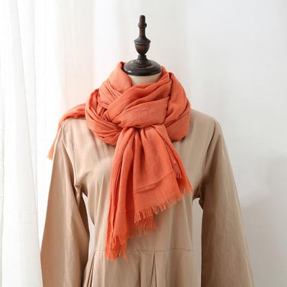 Pashmina Shawl Party Wraps Evening Dress Bridesmaid Long Cotton Scarves for Wedding - color: Orange 8