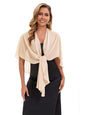 Baoqiya Chiffon Shawl Evening Scarf Shawls and Wraps for Women Wedding Party Bridal Scarves Cover Ups - color: Champagne