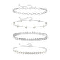 Zeffy Gold Pearl Beaded Bracelet for Women, 14K Gold Plated Jewelry Set With Paperclip Link Chain, Trendy Stack Bracelets - style: 4PCS Silver Pearl Beaded Stackable Bracelets