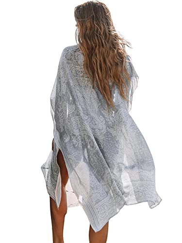 Kimonos for Women Swimsuit Coverups Beach Cover Up Swimwear Cardigan Summer - color: D Grey
