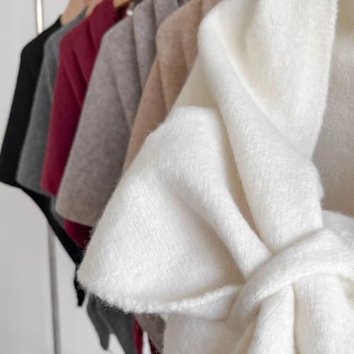 Pashmina Shawl Wraps for Women Knitted Shawls Scarf Solid Color Lightweight Poncho Wrap Tops Fall Winter Clothing - color: Khaki