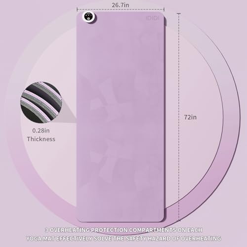 Heating yoga mat, warm yoga pad, more comfortable fitness mat in winter, yoga and meditation bio-mat - color: Purple