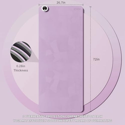 Heating yoga mat, warm yoga pad, more comfortable fitness mat in winter, yoga and meditation bio-mat - color: Purple