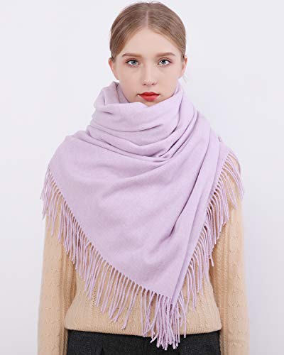 RIIQIICHY Winter Scarfs for Women Pashmina Shawls Wraps for Evening Dresses Large Warm Soft Scarves - color: Lavender