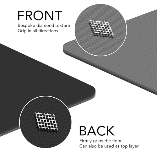 Large Exercise Mat – Extra Thick 10mm Workout Mat (72"x32") – Non-Slip TPE Yoga Mat for Women & Men – Pilates, HIIT, Fitness & Home Gym Mat – Includes Free Carry Bag - color: Grey - Printed