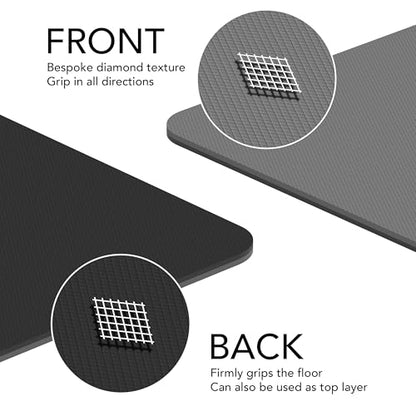 Large Exercise Mat – Extra Thick 10mm Workout Mat (72"x32") – Non-Slip TPE Yoga Mat for Women & Men – Pilates, HIIT, Fitness & Home Gym Mat – Includes Free Carry Bag - color: Grey - Printed