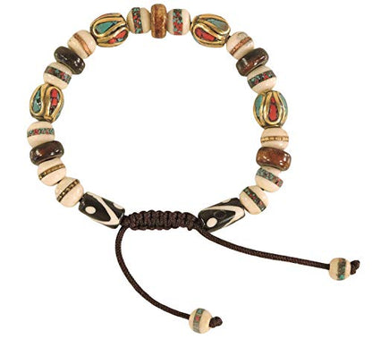 Handmade Tibetan Medicine Wrist Mala Bracelet – Buddhist Meditation Prayer Beads Healing Mala - style: Multi beads