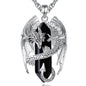 INFUSEU Unique Dragon Necklaces with Healing Crystal Stone for Men Women, Personalized Spiritual Gifts, 24 Inch Chain - color: Black Obsidian