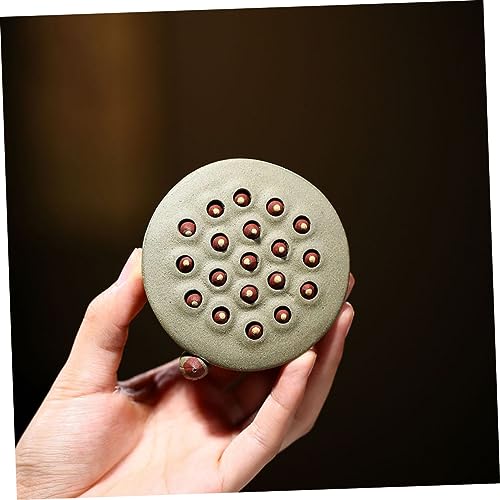 STOBAZA 1pc Lotus Seedpod Decorative Tablepiece for Home Unique Antique-Style Sculpture for Living Room Bedroom Fine Craftsmanship Green Zisha Clay