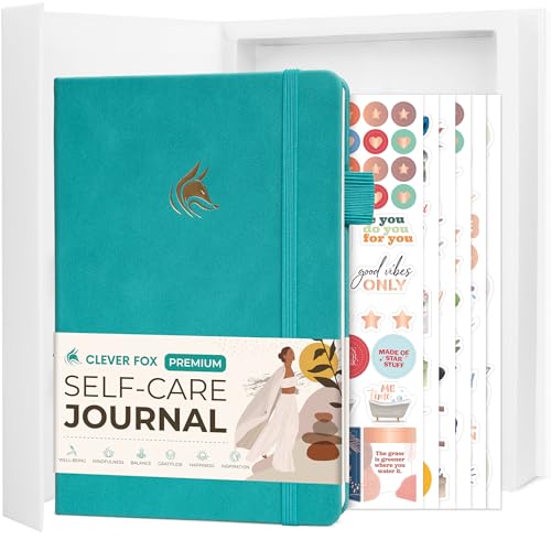 Clever Fox Self-Care Journal Premium – Daily Gratitude & Mental Health Notebook for Women – Reflection & Personal Development Journal (Turquoise) - color: Turquoise
