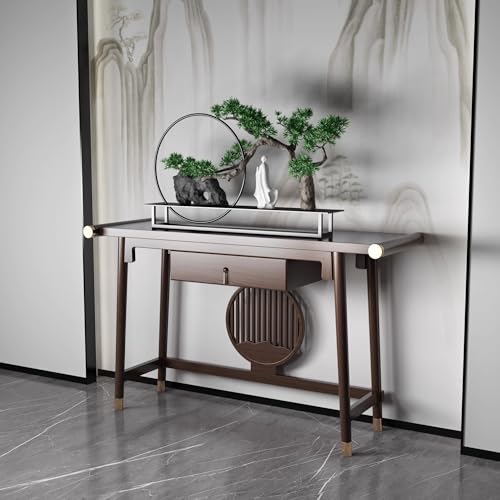 Meditation Altar Table Chinese Solid Wood Entrance Table, Home Zen Offering Table, Modern Living Room Buddha Statue Display Table Tea Table Small Table (Size : M130cm) - size: M130cm