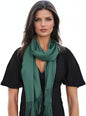 Ocomfly 100% Pashmina Scarf for Women - Premium Womens Scarves - Gift Boxed - Shawls or Wraps - Ultra Soft and Warm - color: Fern Green