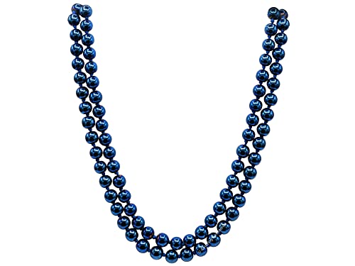 Amazing Gemstone Japa Mala 108 Prayer Beads Necklace and Wrist Mala Bracelet for Meditation - color: Blue Peacock Hematite, size: Hand Knotted