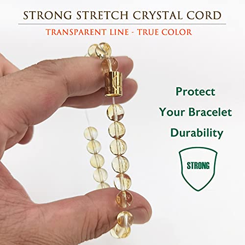 Morchic 8mm Genuine Gemstone Stretch Bracelet for Women Men Unisex, Natural Energy Crystal Stone Beads, Classic Simple Design Cuff Birthday Gift 7.5 Inch - color: Citrine