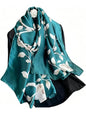 Large Shawl Scarf For Women Lightweight Wraps Silky Headscarf Long Sunscreen Scarfs - color: T3 Blue Peony / 70"x 35"