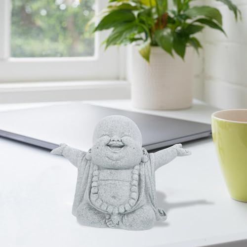 NOLITOY Small Buddha Statue, Meditating Sandstone Buddha Statues Zen Decor for Home Office Fish Tank Accessories Ornament
