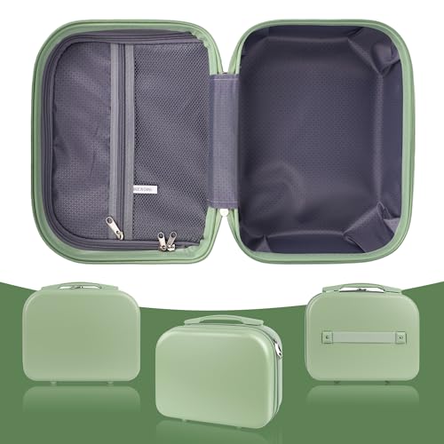Portable Makeup Case 14inch Cosmetic Case Travel Toiletry Hand Luggage Carrying Case - color: GREEN