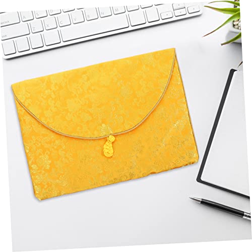 Buddhist Scriptures Storage Bag Embroidered Brocade Pouch for Jewelry and Small Accessories Medium Size Drawstring for Home and Travel