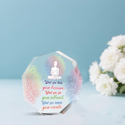 Buddhist Zen Gifts for Women Men Spiritual Meditation Gifts for Women Buddha Acrylic Sign Plaque Yoga Room Meditation Room Decor Sign Zen Den Buddhist Decor Gift for Yoga Lovers Instructor