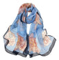Pokeedioty Scarfs for Women Lightweight Fashion Scarves Elegant Floral Pattern Sheer Scarfs Sunscreen Shawls Wraps - color: P 088
