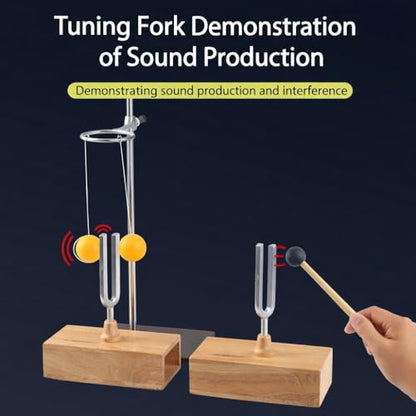2pcs Tuning Fork 440Hz Vibration Wood Resonator Box Experimental Instrument Tuning Fork Knocker 6.5x16mm 0.3x0.6in