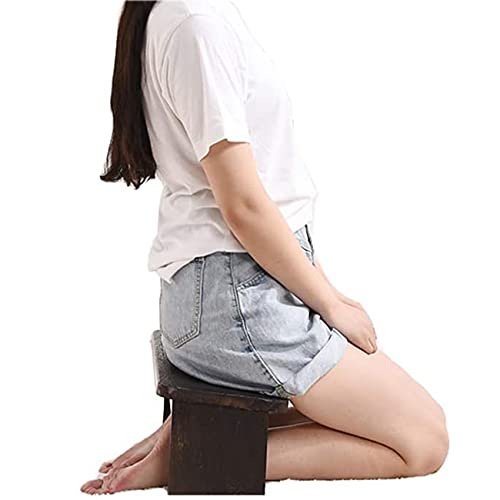 Kneeling Chair,Meditation Bench Kneeling Stool,Perfect Wooden Kneeling Stool Ergonomic Kneeling Meditation Yoga Bench, with Locking Hinges, for Tea Ceremony, Yoga, Praying, Deep Meditation Bench(Black - color: Black