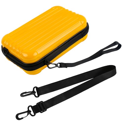 Yellow Hard Shell Cosmetics Case Carrying Hard Bag for Toiletry Storage Cross Body Bag with Shoulder Strap for Detachable Grip Rope and Shoulder Strap for Travel - color: Yellow