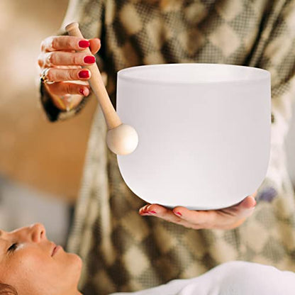 TOPFUND G Note Crystal Singing Bowl Throat Chakra 8" with Heavy Duty Carrying Case and Suede Mallet - color: G Note, size: 8 inch