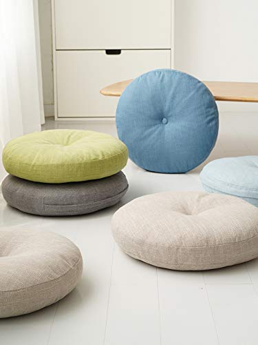 Four Seasons Cotton Linen Meditation Cushion Round Corduroy Seat Cushion Breathable Super Soft Floor Pillow for Yoga Living Room Balcony Decoration-Gray a 45cm(18inch)