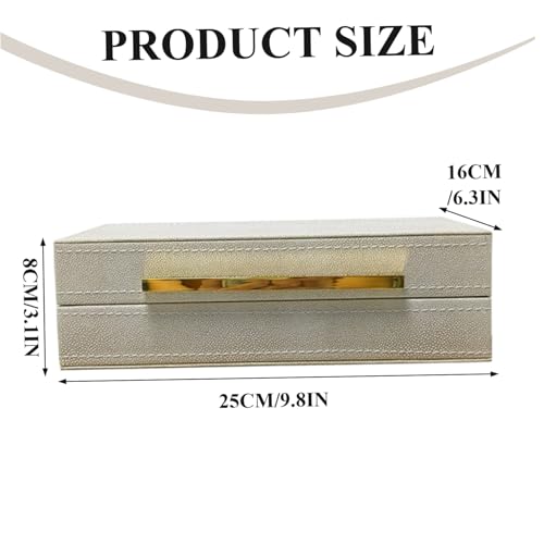 Decorative Box, 9.8 * 6.3 * 3.1inch Faux Leather Decorative Storage Boxes with Lids, for Modern Home Decor, Jewelry Organizer Home..