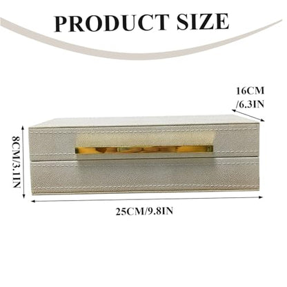 Decorative Box, 9.8 * 6.3 * 3.1inch Faux Leather Decorative Storage Boxes with Lids, for Modern Home Decor, Jewelry Organizer Home..