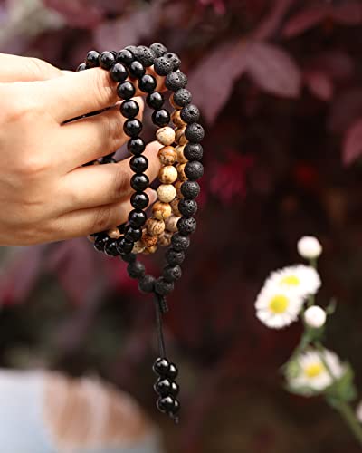 108 Mala Prayer Beads Necklace Wrap Bracelets for Women Prayer Amulet Protective Healing Crystals and Gemstones Meditation Balance