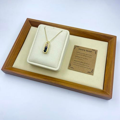 Natural Crystal Necklace Gift for New Beginnings, Crystals and Healing Stones Necklace for Anxiety Relief, Encourage Gift For Women, Mum, Natural Genuine Gemstone, Cheer Up - color: Silver, style: Anxiety Relief