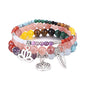 Tree of Life Yoga Healing Stone Bracelets,Multilayer Lotus Chakra Stone Reiki Bracelet Sets,Anxiety Crystal Natural Stone,for Women Stress Relief - style: Chakra+sunstone