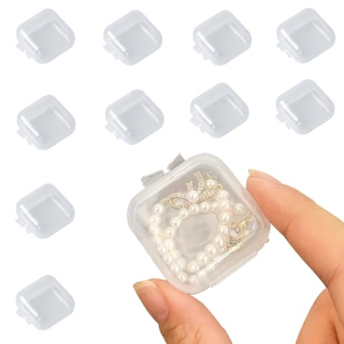 10Pcs Clear Jewelry Storage Cases, Small Fashionable Safe Earring Storage Box Desirable for Travel Jewelry Container