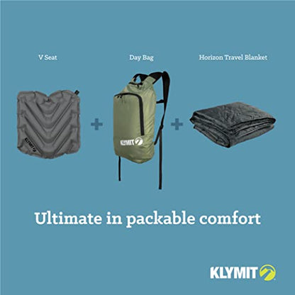 KLYMIT V Seat - Portable, Inflatable Padded Cushion Seat, Perfect for Air Travel, Camping, Backpacking and Bleacher Seats