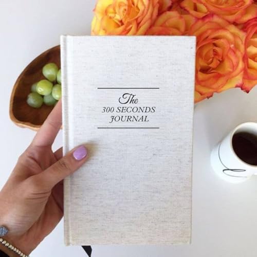 Gratitude Journal – 5 Minute Guided Daily Journal with Prompts for Mindfulness, Self Care & Positive Thinking, 300 Seconds Daily Reflection, Original Linen Cover Available All Year Round - color: Original Linen