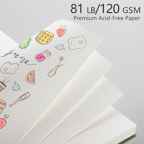RETTACY Blank Journal Notebook, 300 Pages, A4 Large Size (8.2'' x 11.2''), 120 GSM Thick Paper, Flexible Plastic Cover, Spiral-bound, for Sketching, Drawing, Painting (Black) - color: Black