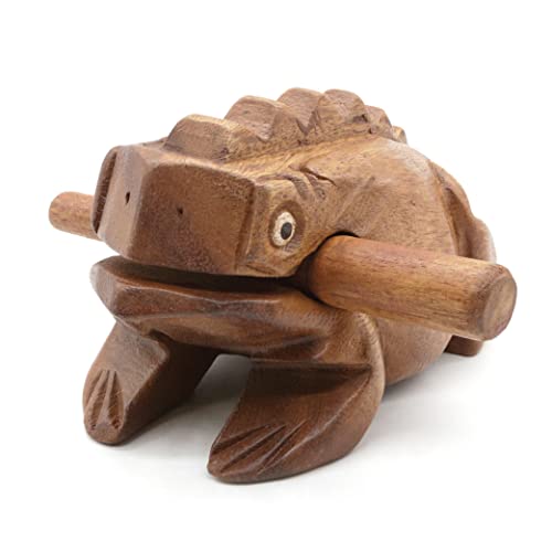 BSIRI 5" Wooden Frog Rasp - Musical instruments of Africa Frog Rasp Super Guiro Percussion Frog Wood Block Instrument of Frog Noise Maker Cool Music Gifts Ideas Fun Instruments for Adults and Kids - size: 5 Inches Size