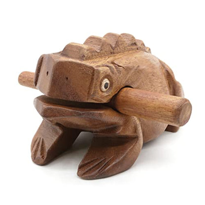 BSIRI 5" Wooden Frog Rasp - Musical instruments of Africa Frog Rasp Super Guiro Percussion Frog Wood Block Instrument of Frog Noise Maker Cool Music Gifts Ideas Fun Instruments for Adults and Kids - size: 5 Inches Size