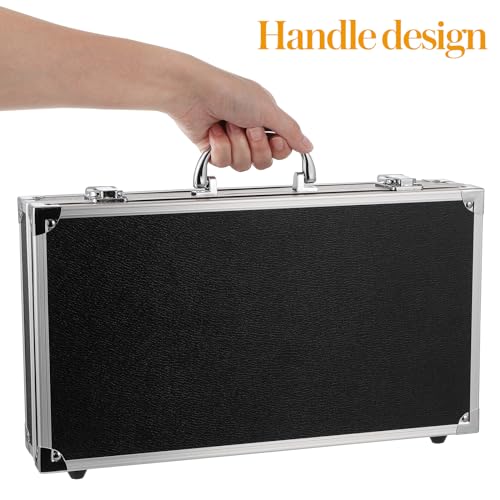Ipetboom Aluminum Alloy Tools Case with Handle, Black, 14.2x7.8x2.9in, Multi-Purpose Storage for Home, Office, Travel, Medicine, Jewelry, and Accessories - color: Black