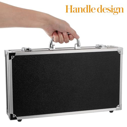 Ipetboom Aluminum Alloy Tools Case with Handle, Black, 14.2x7.8x2.9in, Multi-Purpose Storage for Home, Office, Travel, Medicine, Jewelry, and Accessories - color: Black