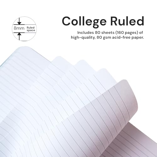 A4 Lined Journal Notebooks 3 Pack, 8.5 x 11 College Ruled Journal Notebooks, 160 Pages, Lined Notebooks for Thick Paper, Large Notebook, Cornflower Blue