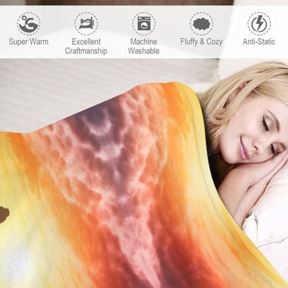 Fleece Blanket Yoga Meditation Printed Super Soft Flannel Adult Comfort Blanket Washable Lightweight Blanket for Sofa Bed Office 50x70 Inch