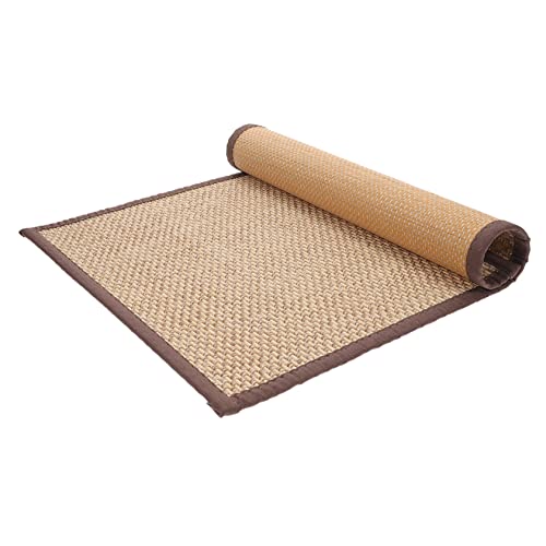 DECHOUS Bamboo Woven Meditation Cushion Decorative Floor Pad for Yoga Relaxation Comfortable Thick Seating Mat Stylish Natural Color for Home and Picnic Use