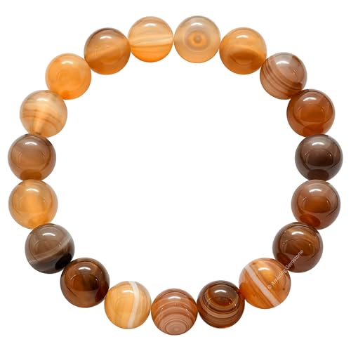 Amazing Gemstone Crystal Bracelet for Women Men's Gifts - Protection Healing Crystal Bracelet - 8mm Gemstone Beaded Stretchable Bracelet Pulseras Para Hombres Mujer Stocking Stuffers Mothers Day Gift (Botswana Agate) - color: Botswana Agate