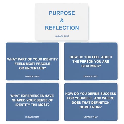 UNPACK THAT Self-Exploration Card Deck Personal Growth Cards - 100 Deep Questions for Self-Discovery, Mindfulness & Emotional Healing | Journal Prompt, for Her