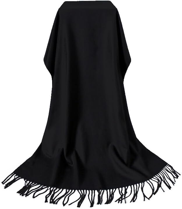 Rodaruus Women's Scarf Solid Color Shawl and Wrap. Super Soft Warm Long Large Scarf Pashmina with Cashmere Feel - color: Black